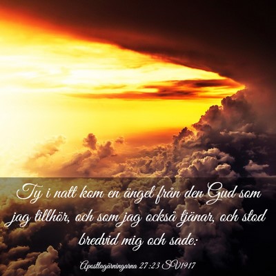 Picture 03 - Apostlagärningarna 27:23 SV1917 - Ty i natt kom en ängel från den Gud som jag - Bible Verse Picture