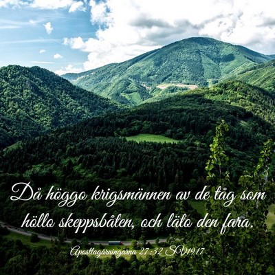 Picture 03 - Apostlagärningarna 27:32 SV1917 - Då höggo krigsmännen av de tåg som höllo - Bible Verse Picture