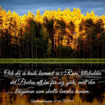 Picture 03 - Apostlagärningarna 28:16 SV1917 - Och då vi hade kommit in i Rom, tillstaddes det - Bible Verse Picture