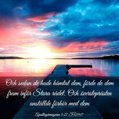 Picture 03 - Apostlagärningarna 5:27 SV1917 - Och sedan de hade hämtat dem, förde de dem fram - Bible Verse Picture