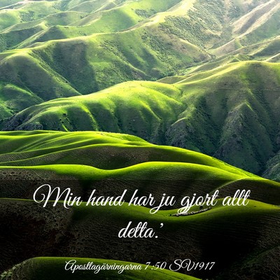 Picture 03 - Apostlagärningarna 7:50 SV1917 - Min hand har ju gjort allt - Bible Verse Picture