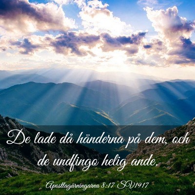 Picture 03 - Apostlagärningarna 8:17 SV1917 - De lade då händerna på dem, och de undfingo - Bible Verse Picture