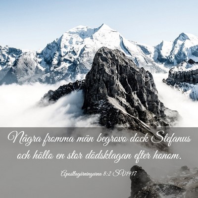 Picture 03 - Apostlagärningarna 8:2 SV1917 - Några fromma män begrovo dock Stefanus och - Bible Verse Picture