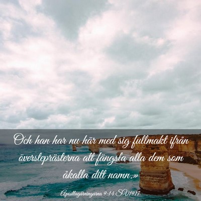 Picture 03 - Apostlagärningarna 9:14 SV1917 - Och han har nu här med sig fullmakt ifrån - Bible Verse Picture