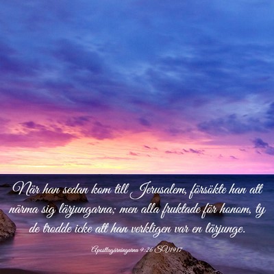 Picture 03 - Apostlagärningarna 9:26 SV1917 - När han sedan kom till Jerusalem, försökte han - Bible Verse Picture