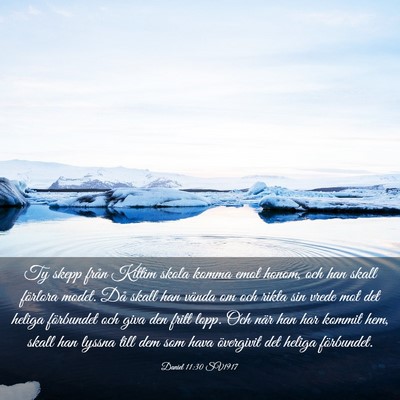 Picture 03 - Daniel 11:30 SV1917 - Ty skepp från Kittim skola komma emot honom, och - Bible Verse Picture