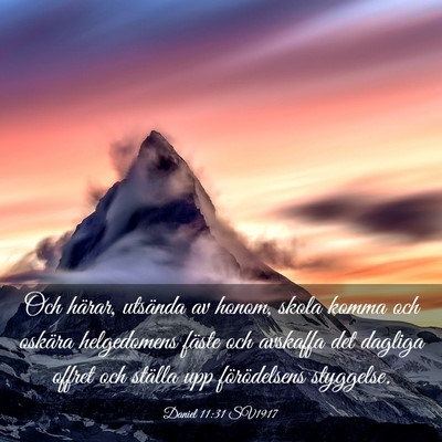 Picture 03 - Daniel 11:31 SV1917 - Och härar, utsända av honom, skola komma och - Bible Verse Picture