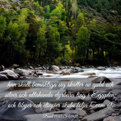 Picture 03 - Daniel 11:43 SV1917 - han skall bemäktiga sig skatter av guld och - Bible Verse Picture