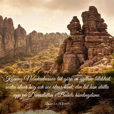 Picture 03 - Daniel 3:1 SV1917 - Konung Nebukadnessar lät göra en gyllene - Bible Verse Picture