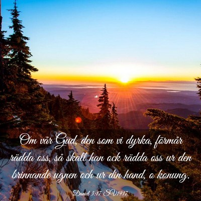 Picture 03 - Daniel 3:17 SV1917 - Om vår Gud, den som vi dyrka, förmår rädda - Bible Verse Picture