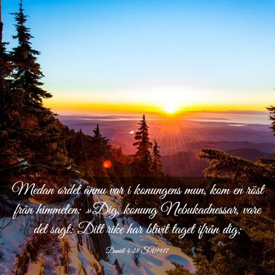 Picture 03 - Daniel 4:28 SV1917 - Medan ordet ännu var i konungens mun, kom en - Bible Verse Picture