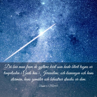 Picture 03 - Daniel 5:3 SV1917 - Då bar man fram de gyllene kärl som hade blivit - Bible Verse Picture