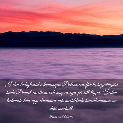 Picture 03 - Daniel 7:1 SV1917 - I den babyloniske konungen Belsassars första - Bible Verse Picture