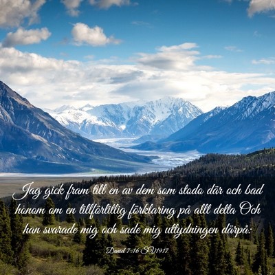 Picture 03 - Daniel 7:16 SV1917 - Jag gick fram till en av dem som stodo där och - Bible Verse Picture