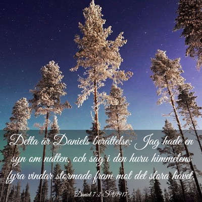 Picture 03 - Daniel 7:2 SV1917 - Detta är Daniels berättelse: Jag hade en syn om - Bible Verse Picture