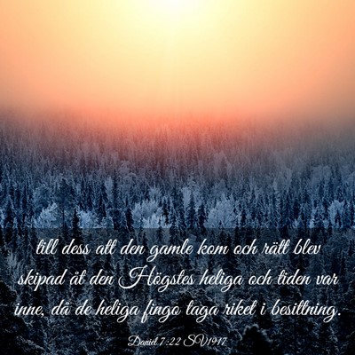 Picture 03 - Daniel 7:22 SV1917 - till dess att den gamle kom och rätt blev skipad - Bible Verse Picture