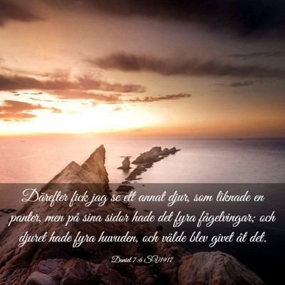 Picture 03 - Daniel 7:6 SV1917 - Därefter fick jag se ett annat djur, som liknade - Bible Verse Picture