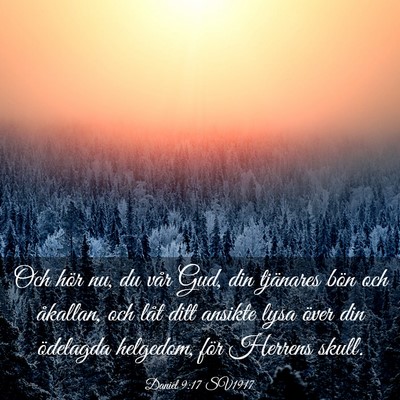 Picture 03 - Daniel 9:17 SV1917 - Och hör nu, du vår Gud, din tjänares bön och - Bible Verse Picture
