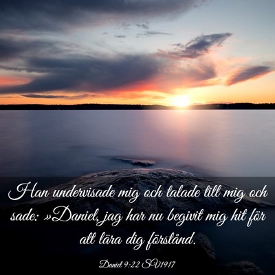 Picture 03 - Daniel 9:22 SV1917 - Han undervisade mig och talade till mig och sade: - Bible Verse Picture