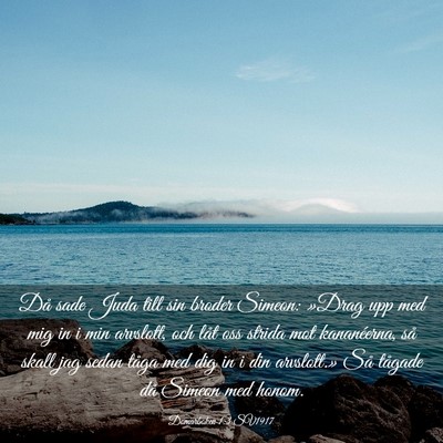Picture 03 - Domarboken 1:3 SV1917 - Då sade Juda till sin broder Simeon: »Drag upp - Bible Verse Picture