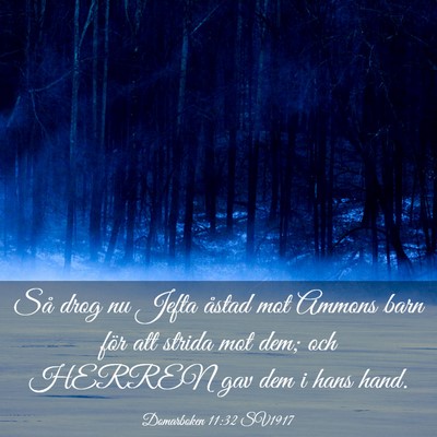 Picture 03 - Domarboken 11:32 SV1917 - Så drog nu Jefta åstad mot Ammons barn för att - Bible Verse Picture