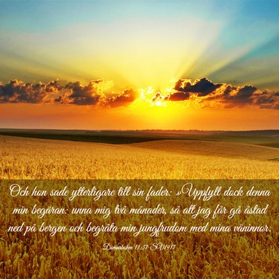 Picture 03 - Domarboken 11:37 SV1917 - Och hon sade ytterligare till sin fader: - Bible Verse Picture
