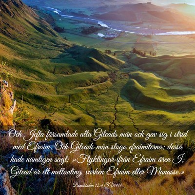 Picture 03 - Domarboken 12:4 SV1917 - Och Jefta församlade alla Gileads män och gav - Bible Verse Picture