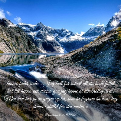 Picture 03 - Domarboken 15:2 SV1917 - hennes fader sade: »Jag höll för säkert att - Bible Verse Picture
