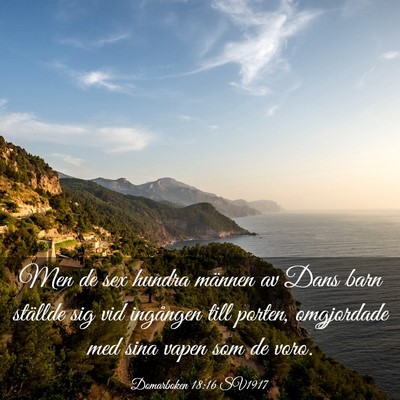 Picture 03 - Domarboken 18:16 SV1917 - Men de sex hundra männen av Dans barn ställde - Bible Verse Picture