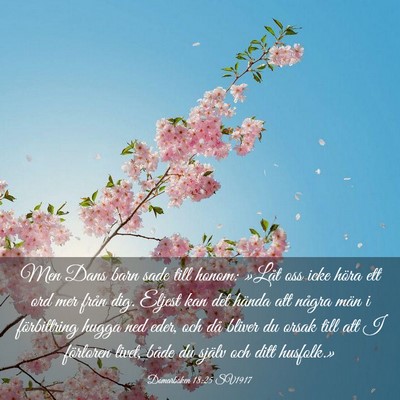Picture 03 - Domarboken 18:25 SV1917 - Men Dans barn sade till honom: »Låt oss icke - Bible Verse Picture