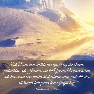 Picture 03 - Domarboken 18:30 SV1917 - Och Dans barn ställde där upp åt sig den - Bible Verse Picture