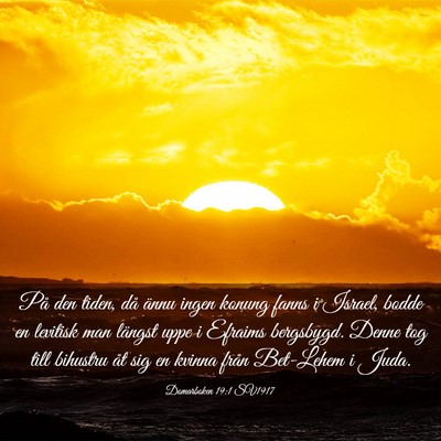 Picture 03 - Domarboken 19:1 SV1917 - På den tiden, då ännu ingen konung fanns i - Bible Verse Picture