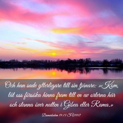 Picture 03 - Domarboken 19:13 SV1917 - Och han sade ytterligare till sin tjänare: - Bible Verse Picture