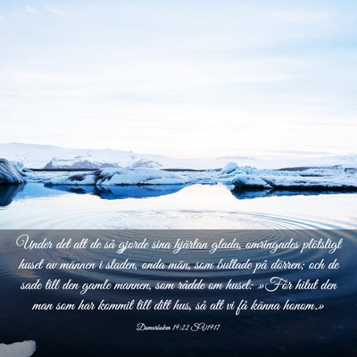 Picture 03 - Domarboken 19:22 SV1917 - Under det att de så gjorde sina hjärtan glada, - Bible Verse Picture