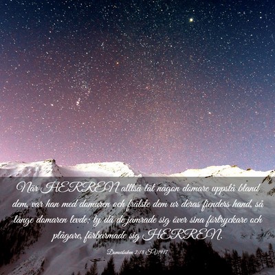 Picture 03 - Domarboken 2:18 SV1917 - När HERREN alltså lät någon domare uppstå - Bible Verse Picture