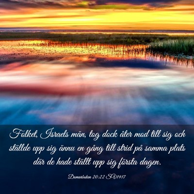 Picture 03 - Domarboken 20:22 SV1917 - Folket, Israels män, tog dock åter mod till sig - Bible Verse Picture