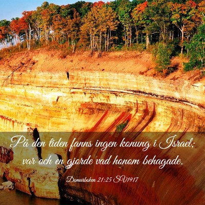 Picture 03 - Domarboken 21:25 SV1917 - På den tiden fanns ingen konung i Israel; var - Bible Verse Picture