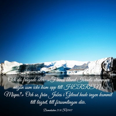 Picture 03 - Domarboken 21:8 SV1917 - Och då frågade åter: »Finnes bland Israels - Bible Verse Picture