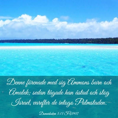 Picture 03 - Domarboken 3:13 SV1917 - Denne förenade med sig Ammons barn och Amalek; - Bible Verse Picture