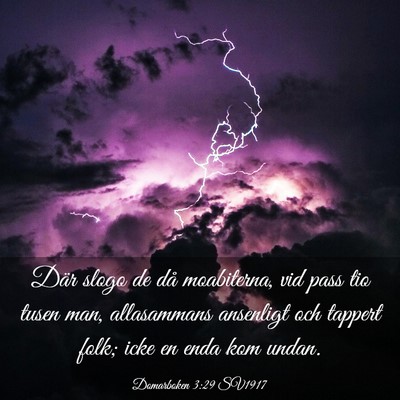Picture 03 - Domarboken 3:29 SV1917 - Där slogo de då moabiterna, vid pass tio tusen - Bible Verse Picture