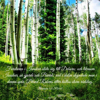 Picture 03 - Domarboken 5:15 SV1917 - Furstarna i Isaskar slöto sig till Debora; och - Bible Verse Picture