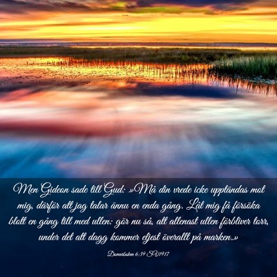Picture 03 - Domarboken 6:39 SV1917 - Men Gideon sade till Gud: »Må din vrede icke - Bible Verse Picture