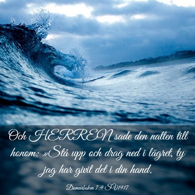 Picture 03 - Domarboken 7:9 SV1917 - Och HERREN sade den natten till honom: »Stå upp - Bible Verse Picture