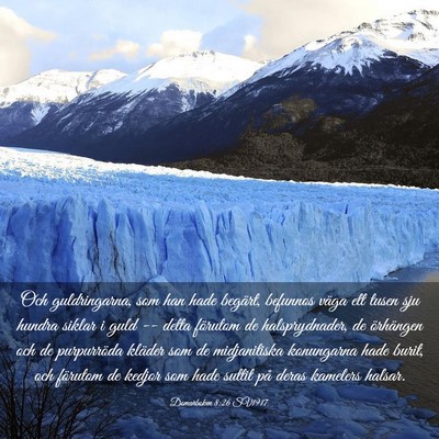 Picture 03 - Domarboken 8:26 SV1917 - Och guldringarna, som han hade begärt, befunnos - Bible Verse Picture