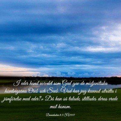 Picture 03 - Domarboken 8:3 SV1917 - I eder hand var det som Gud gav de midjanitiska - Bible Verse Picture