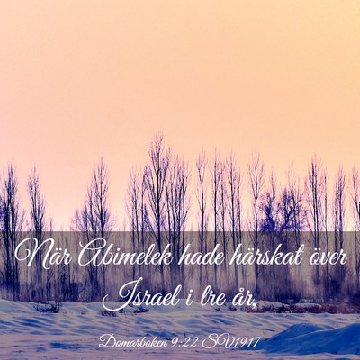 Picture 03 - Domarboken 9:22 SV1917 - När Abimelek hade härskat över Israel i tre - Bible Verse Picture