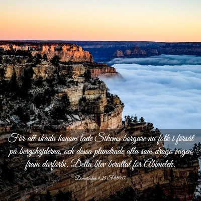 Picture 03 - Domarboken 9:25 SV1917 - För att skada honom lade Sikems borgare nu folk - Bible Verse Picture