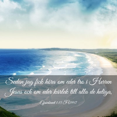 Picture 03 - Efesierbrevet 1:15 SV1917 - Sedan jag fick höra om eder tro i Herren Jesus - Bible Verse Picture