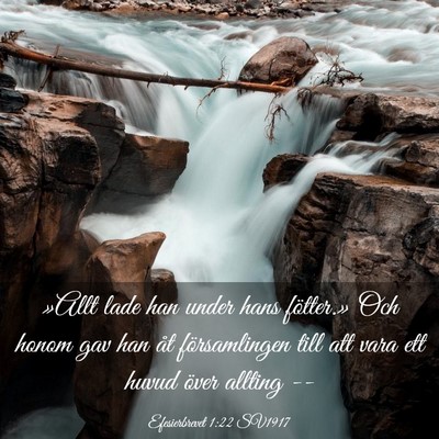 Picture 03 - Efesierbrevet 1:22 SV1917 - »Allt lade han under hans fötter.» Och honom - Bible Verse Picture