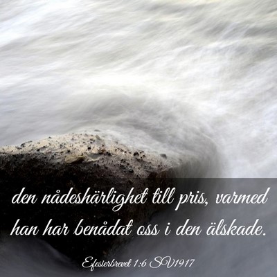 Picture 03 - Efesierbrevet 1:6 SV1917 - den nådeshärlighet till pris, varmed han har - Bible Verse Picture